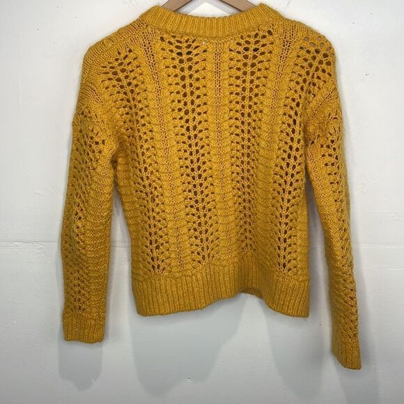 Madewell Windemere Pointelle Pullover Sweater Gold size XS - Picture 11 of 13